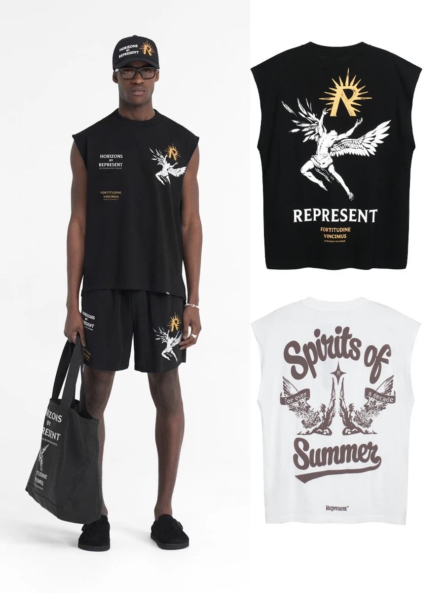 Represent Black Sleeveless Graphic Tee