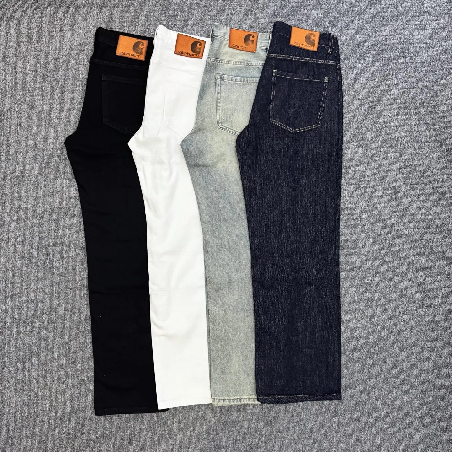 Carhartt WIP Washed Light Gray Denim Jeans - 5