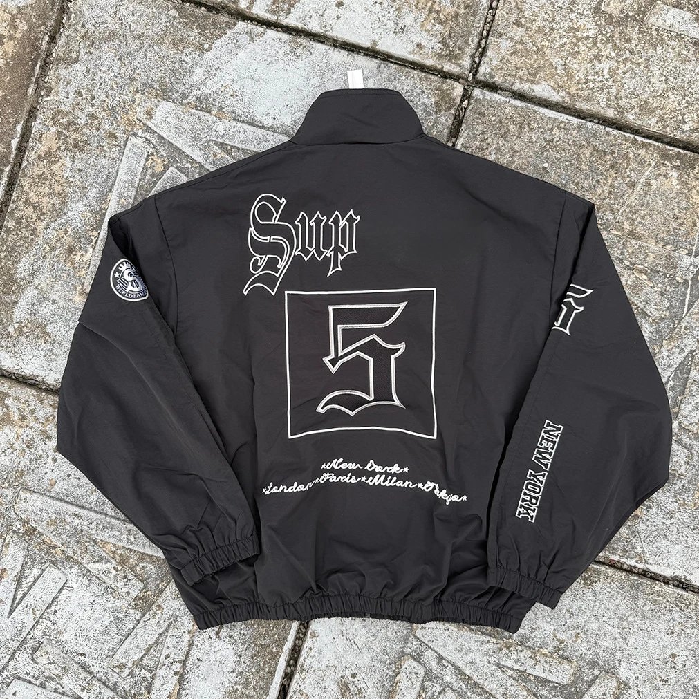 Supreme Gothic Logo Windbreaker Pants Black - 10