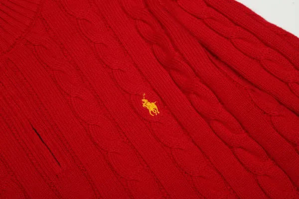 Polo Ralph Lauren Knit Polo Sweater Off-White with Navy Logo - 7