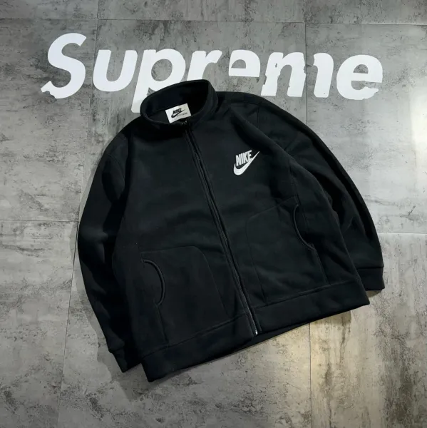 Nike Sportswear Fleece Full-Zip Jacket Dark Gray Outerwear - 5