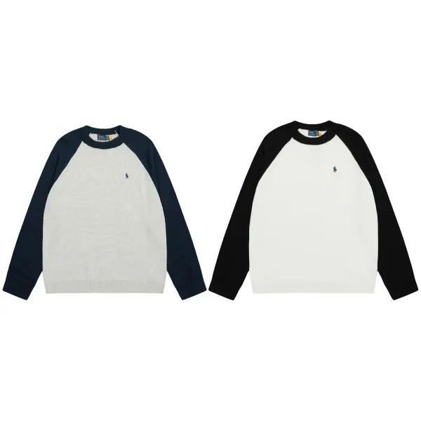 Polo Ralph Lauren Knit Polo Sweater Off-White with Navy Logo - 8