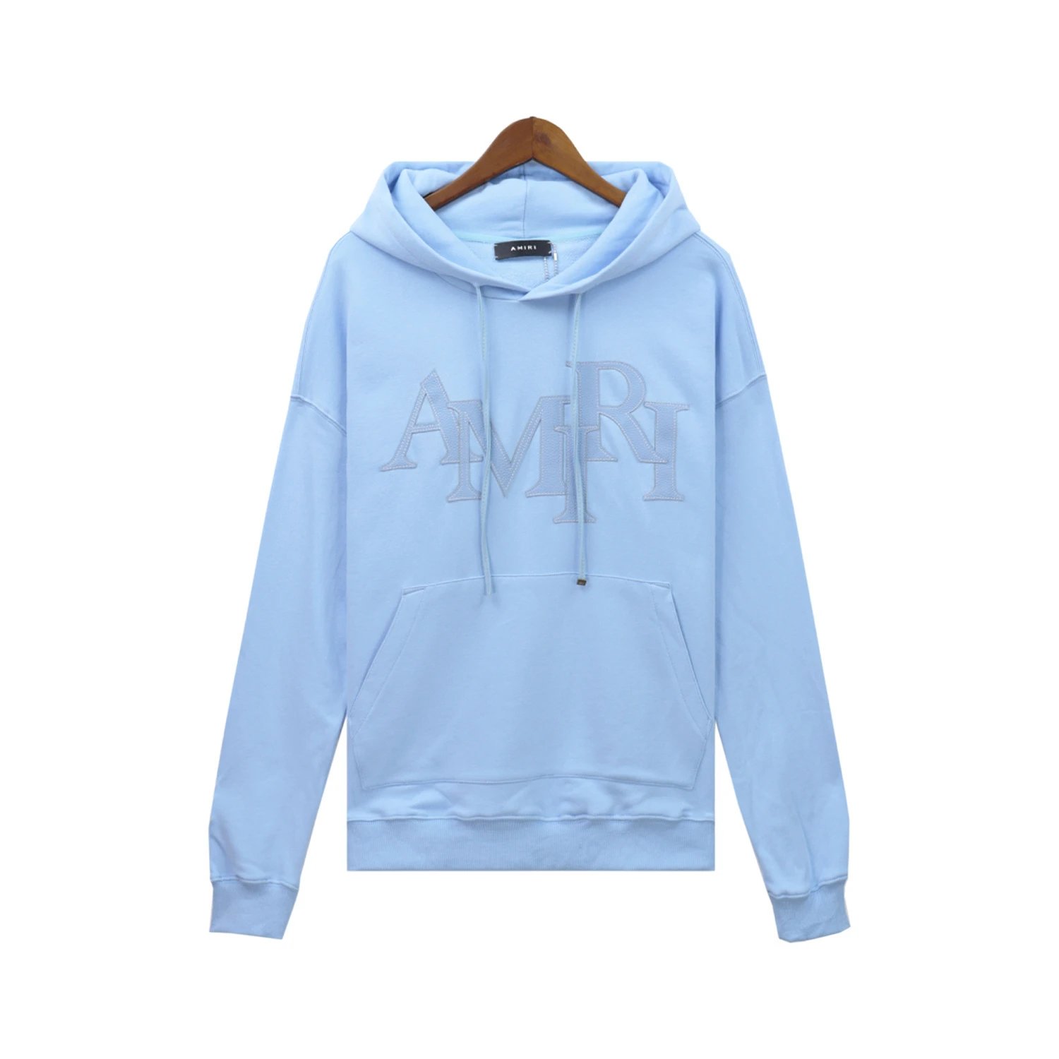 Amiri Logo Embroidered Hoodie Navy - 7