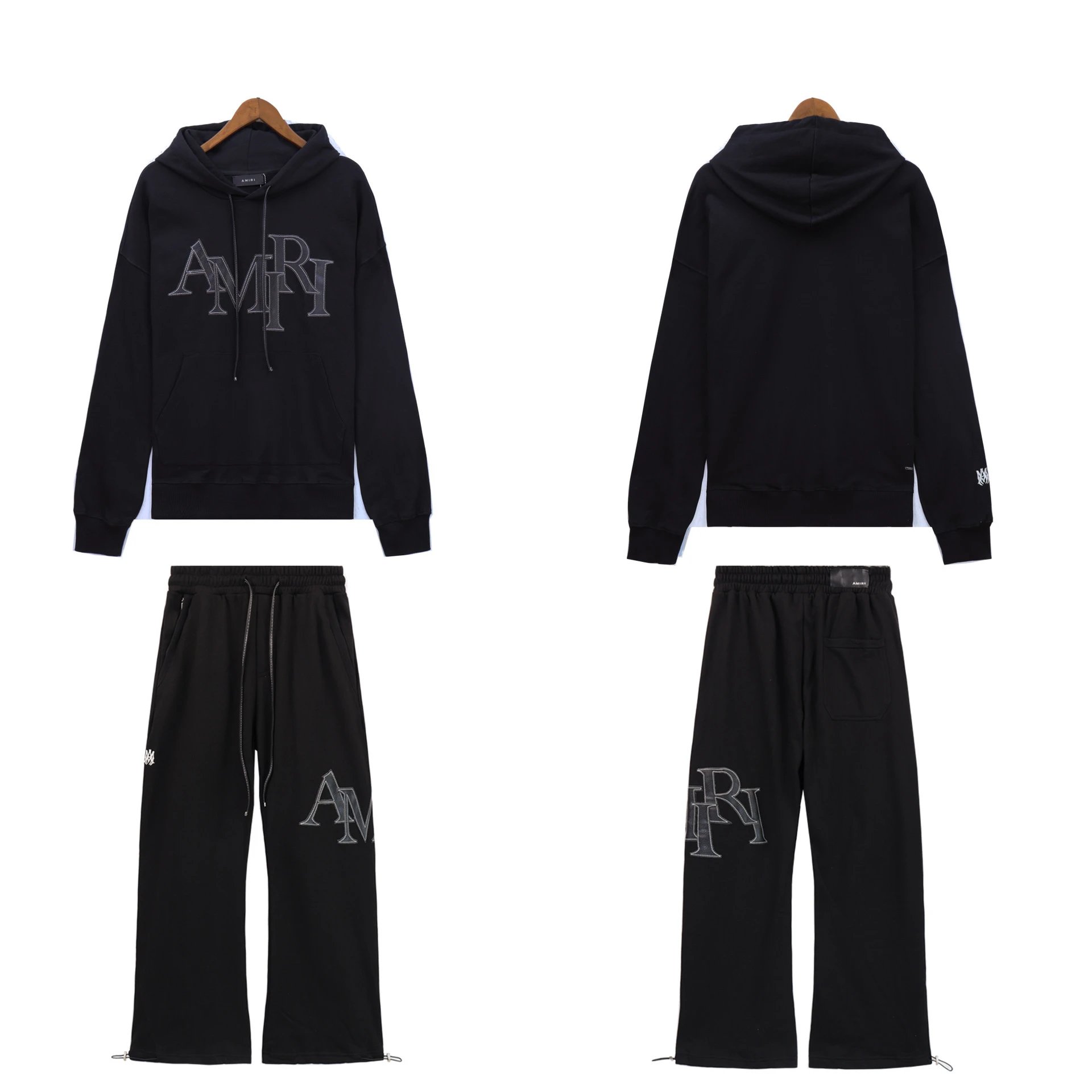 Amiri Logo Embroidered Hoodie Navy - 6