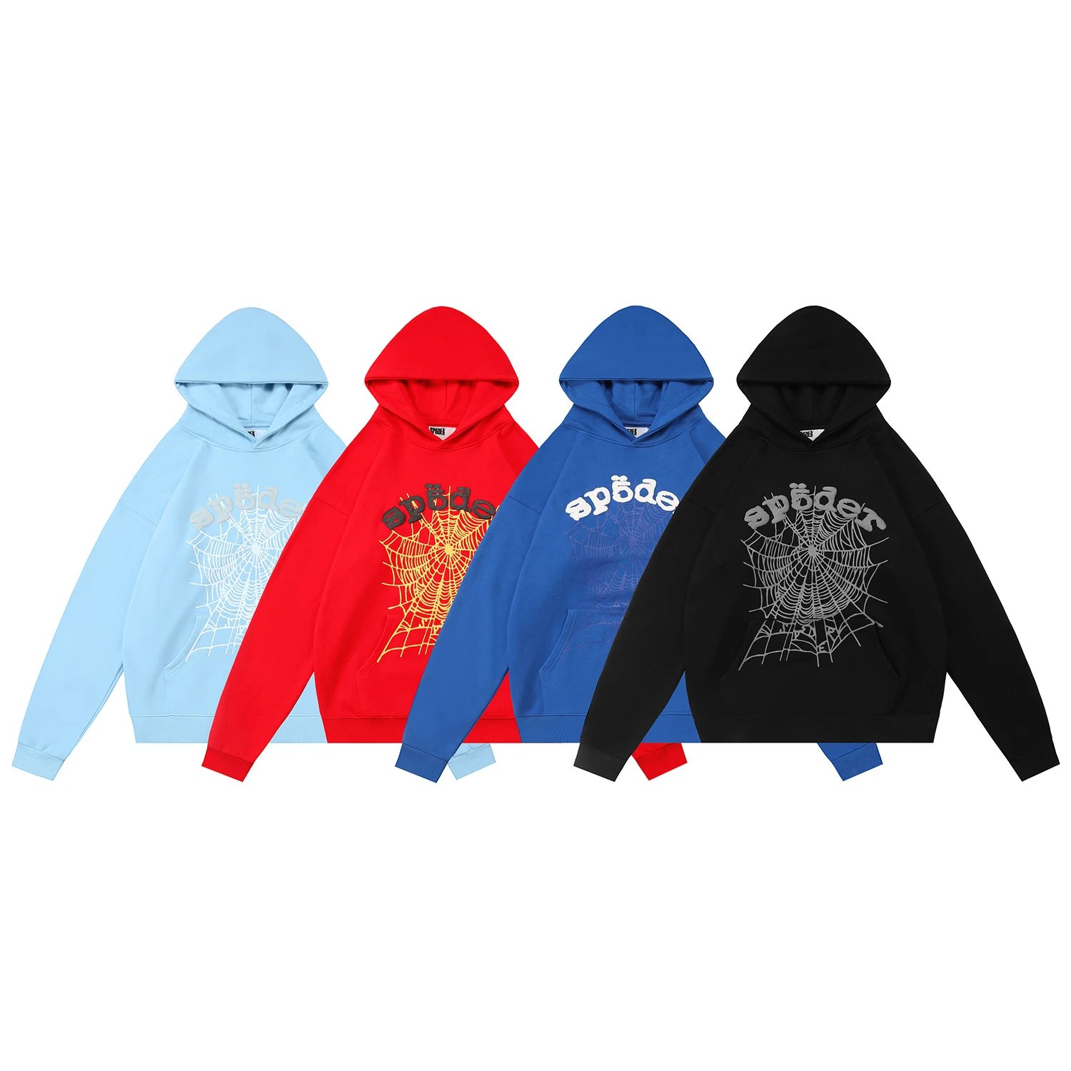 Spider Web Color Hooded Sweatshirt