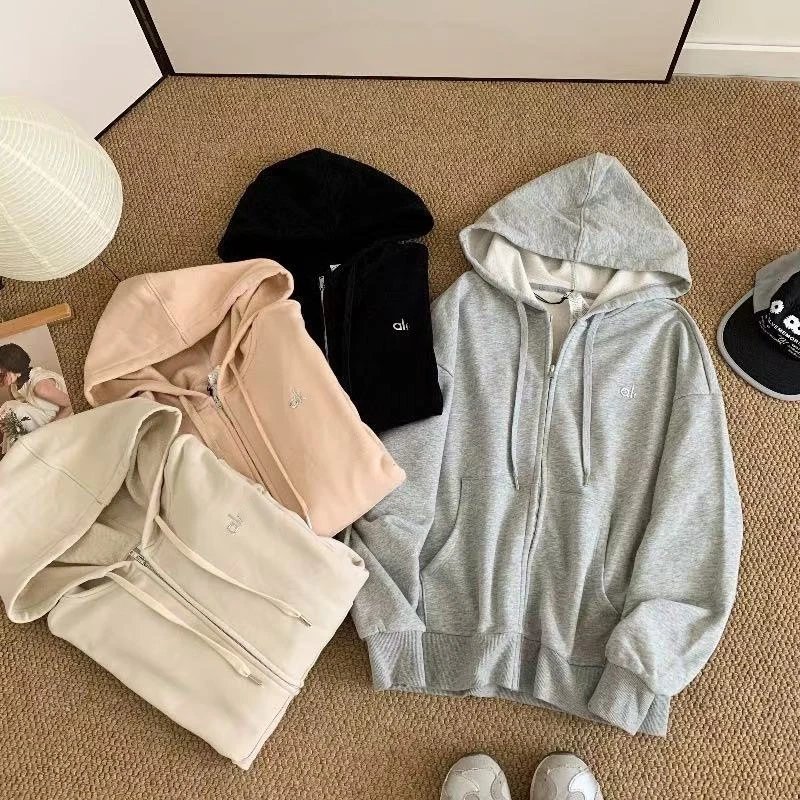 Ali Grey Zip-Up Hoodie