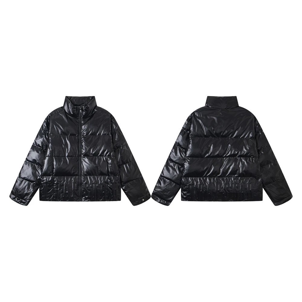 Textured Letter High-Neck Cotton Jacket