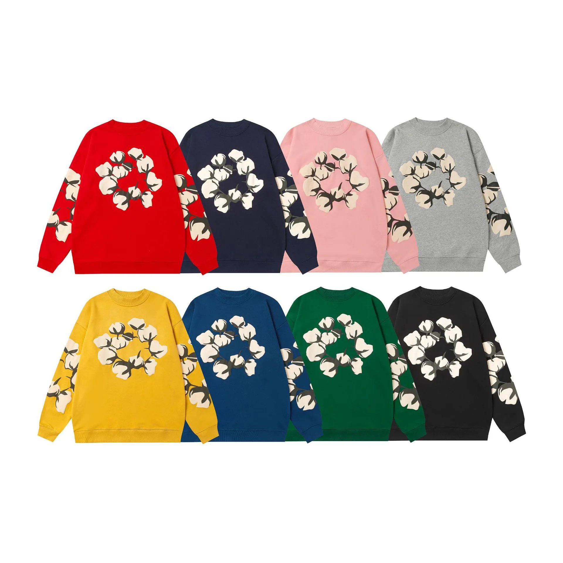 Cotton Print Crewneck Sweatshirt in Multiple Colors