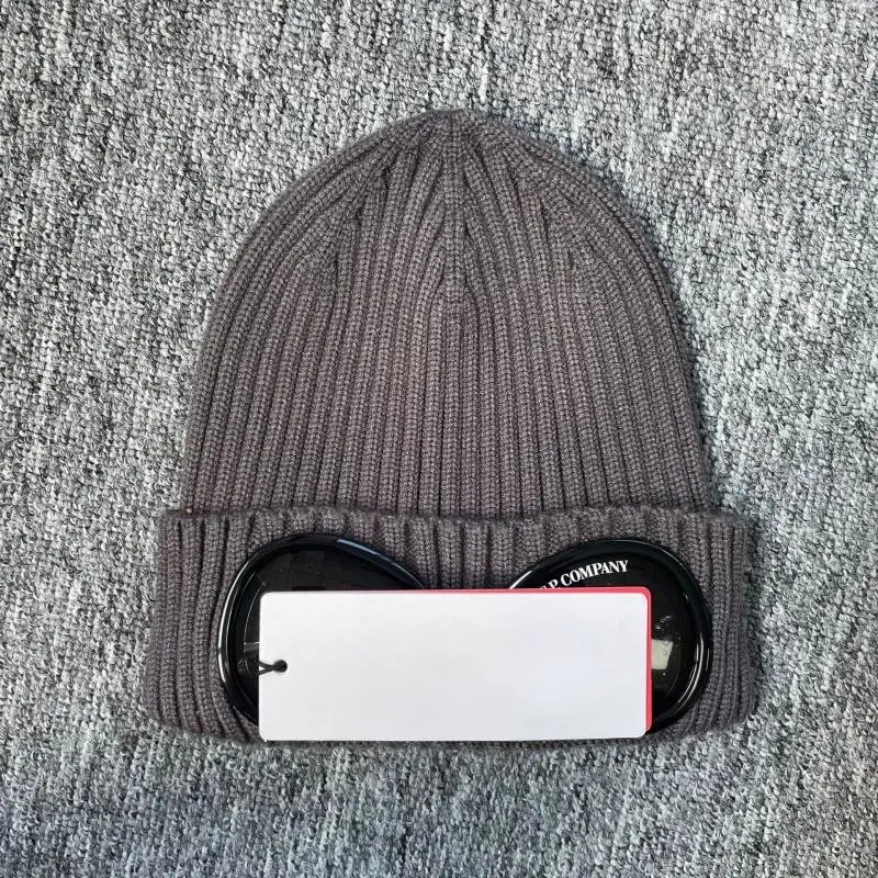 C.P. Company Hats Ribbed Goggle Beanie — brown