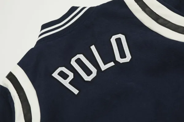 Polo Ralph Lauren Knit Polo Sweater Off-White with Navy Logo - 33