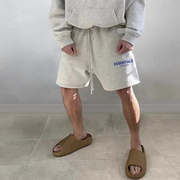 Fear of God Essentials Gray Fleece Shorts - 3