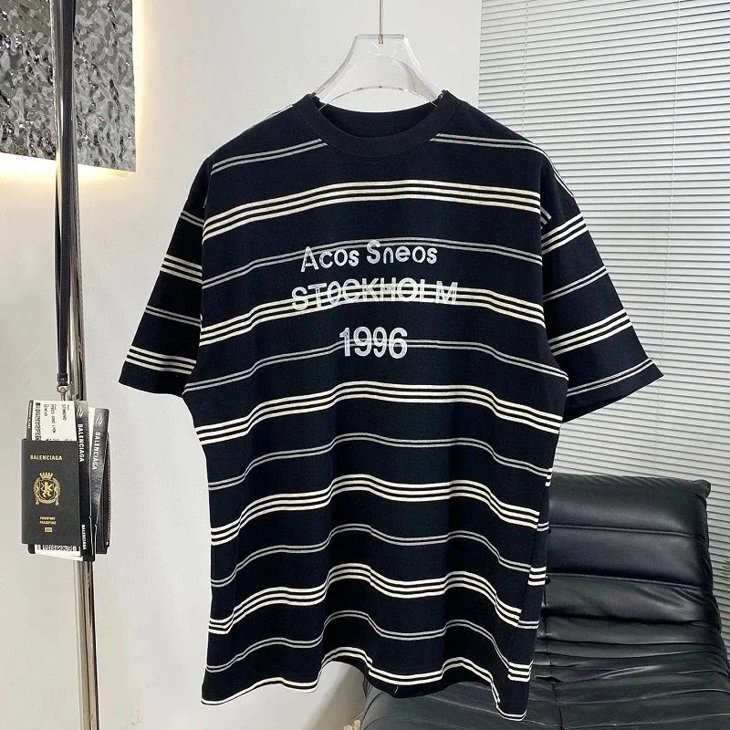 Acos Sneos Black Striped T-Shirt