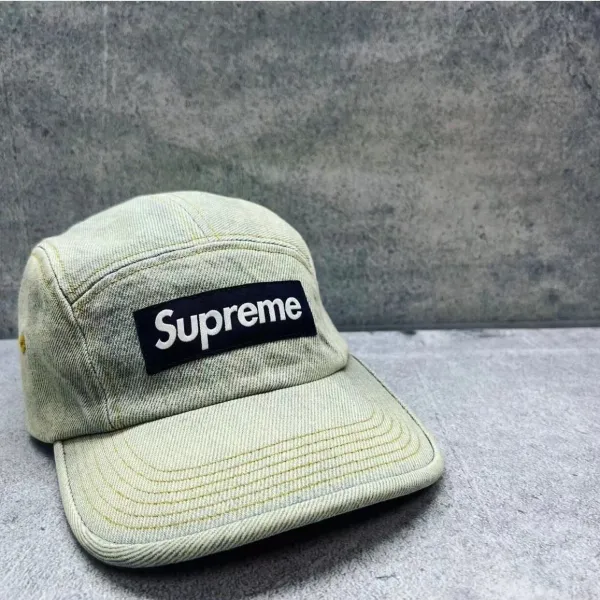 Supreme Denim 5-Panel Cap Light Green Hat - 1