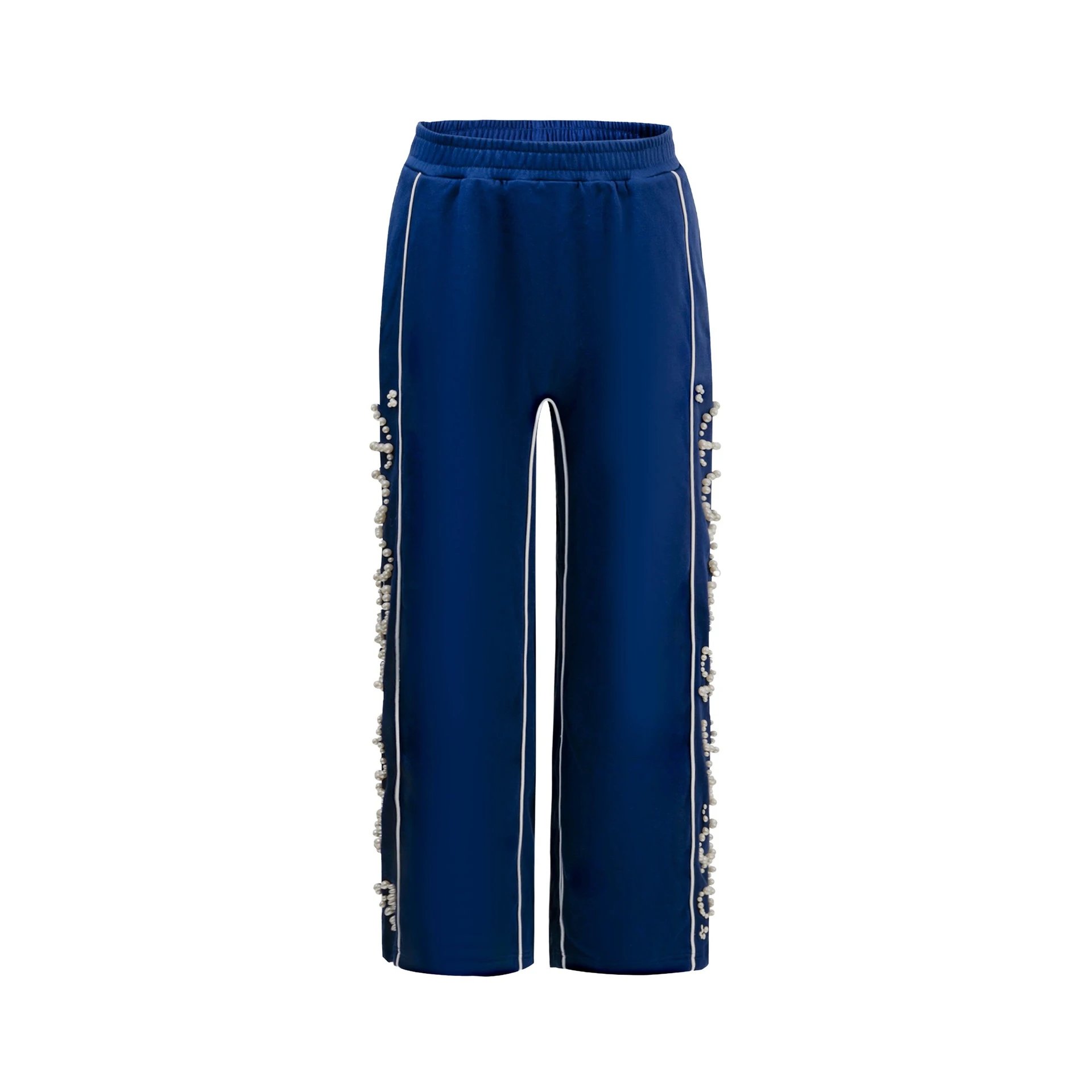 Chanel Pearl-Embellished Satin Track Pants Black - 4