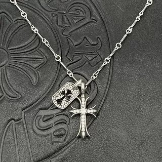 Sterling Silver Cross and Ankh Pendant Necklace
