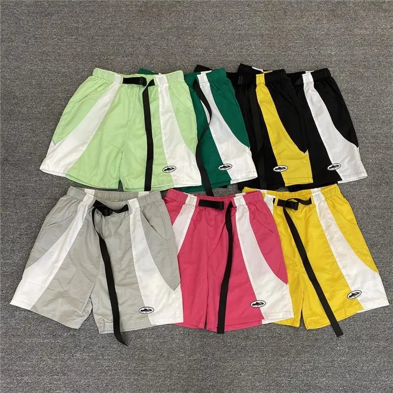 Colorblock Elastic Waist Shorts