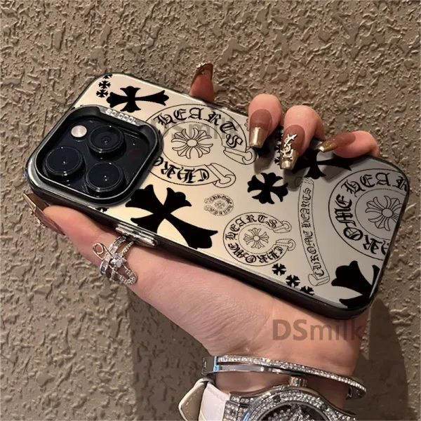 Chrome Hearts x Custom Print Silver Mirror Phone Case - 1
