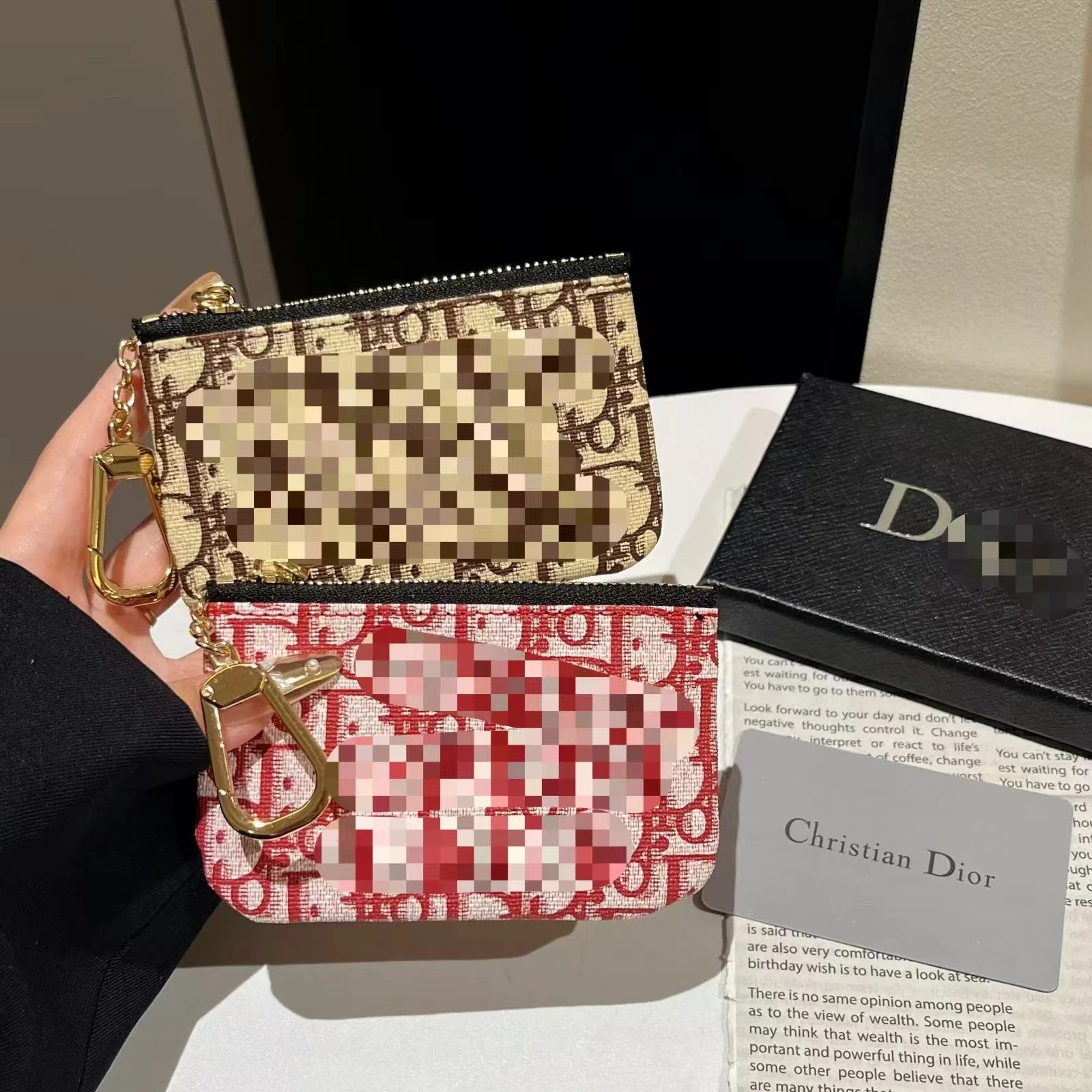 Coach Signature Canvas Keychain Coin Purse Gold - 6