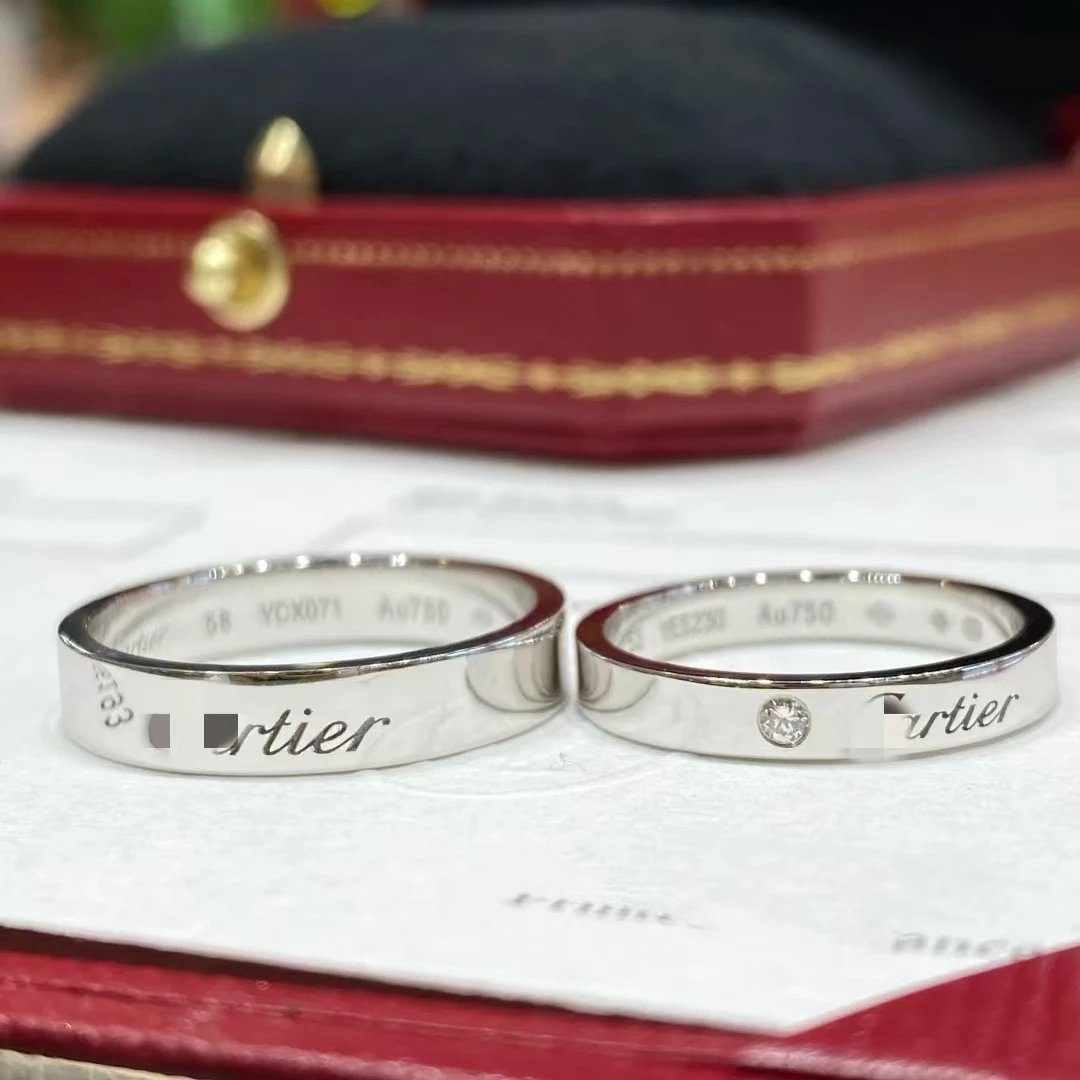 Cartier White Gold Ring with Diamond Accent