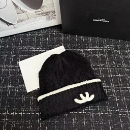 thumbnail for Hats, women's autumn and winter beanies, warm and windproof cold hats, versatile alphabet knit hats, outdoor fashion premium hoods