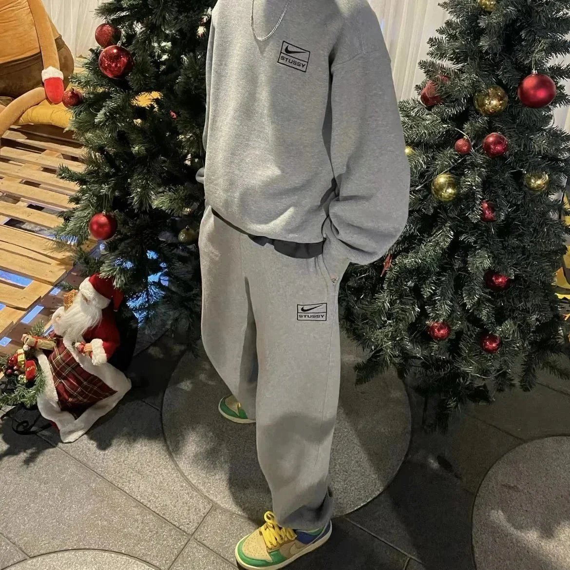 Stussy Grey Sweatshirt and Pants Set