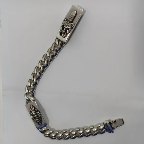 Chrome Hearts Classic Dagger Curb Chain Bracelet Silver - 1