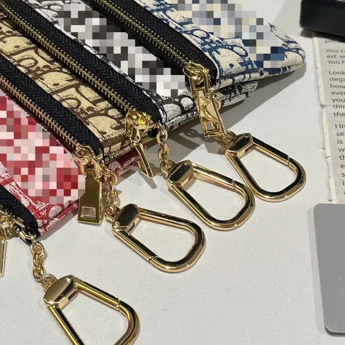 Dior Wallets & Card Holders Oblique-print mini zip coin purse with keychain clasp image 2