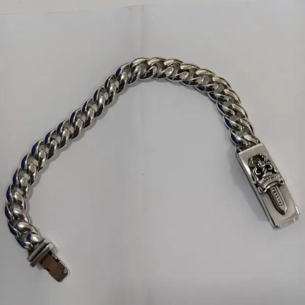 Chrome Hearts Classic Curb Chain Bracelet Silver Jewelry - 1