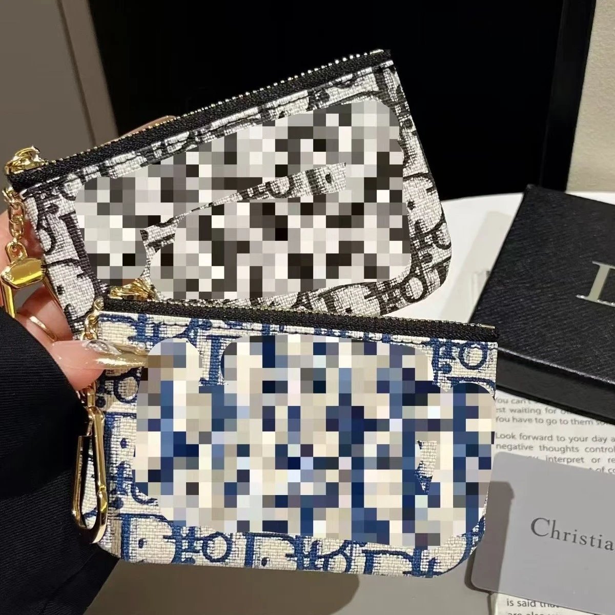 Dior Wallets & Card Holders Oblique-print mini zip coin purse with keychain clasp image 4