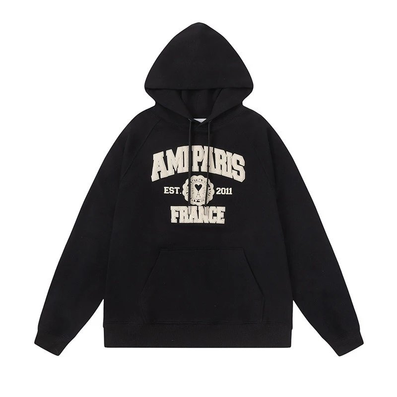 Ami Paris College Arch Hoodie Black - 4