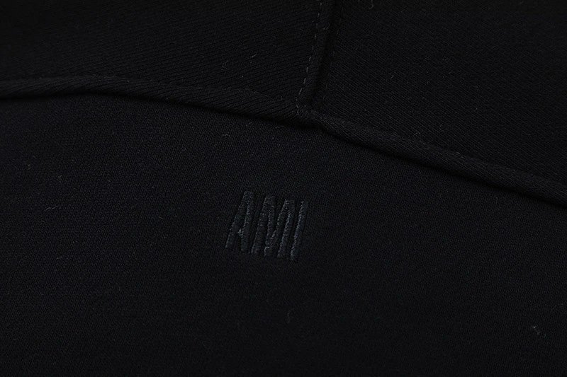 Ami Paris College Arch Hoodie Black - 11