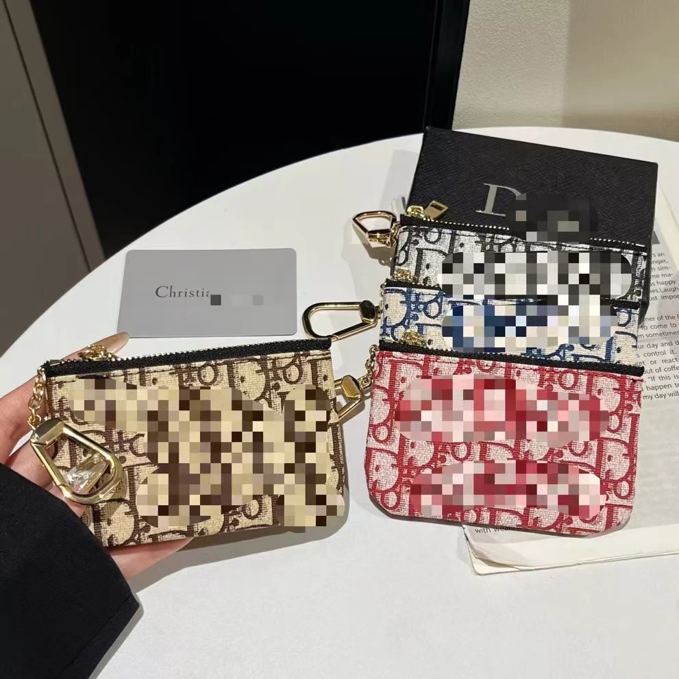 Coach Signature Canvas Keychain Coin Purse Gold - 9