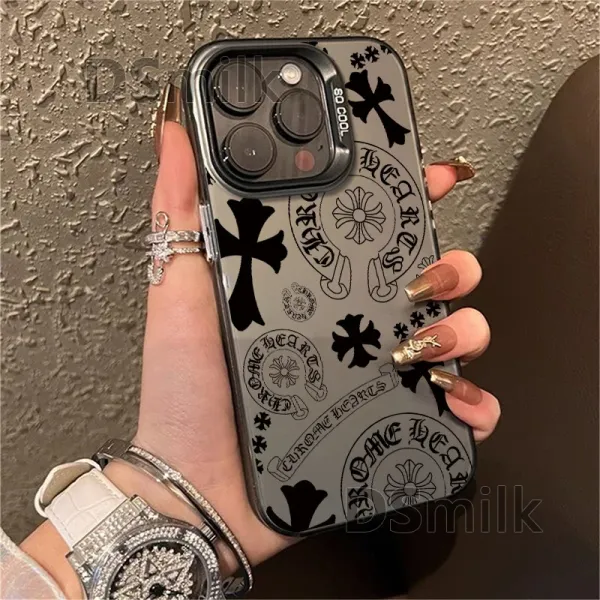 Chrome Hearts x Custom Print Silver Mirror Phone Case - 4