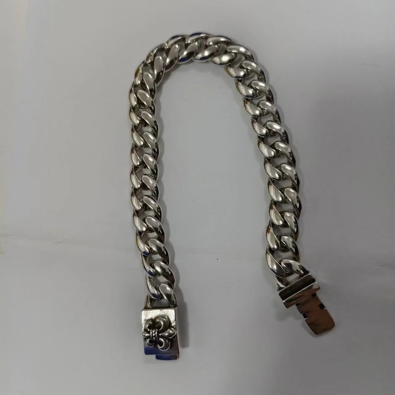 Chrome Hearts Classic Fleur-de-Lis Cuban Link Bracelet Silver - 1