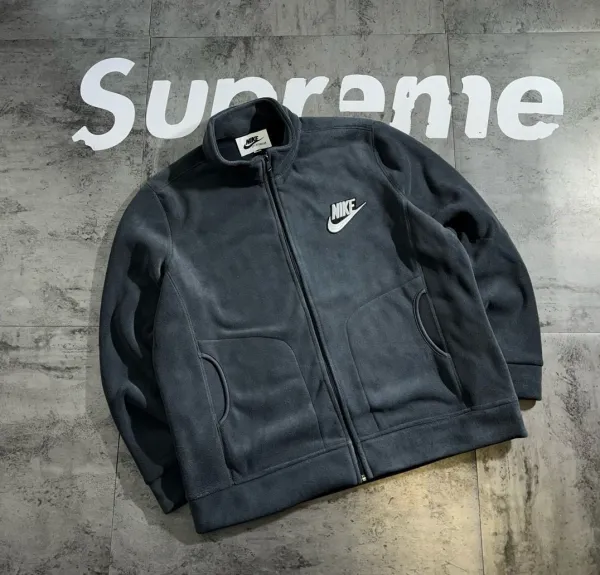 Nike Sportswear Fleece Full-Zip Jacket Dark Gray Outerwear - 7
