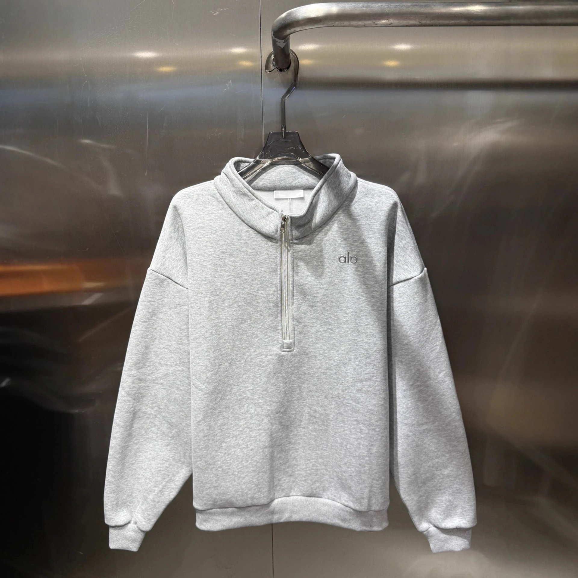 Alo Grey Half-Zip Sweatshirt