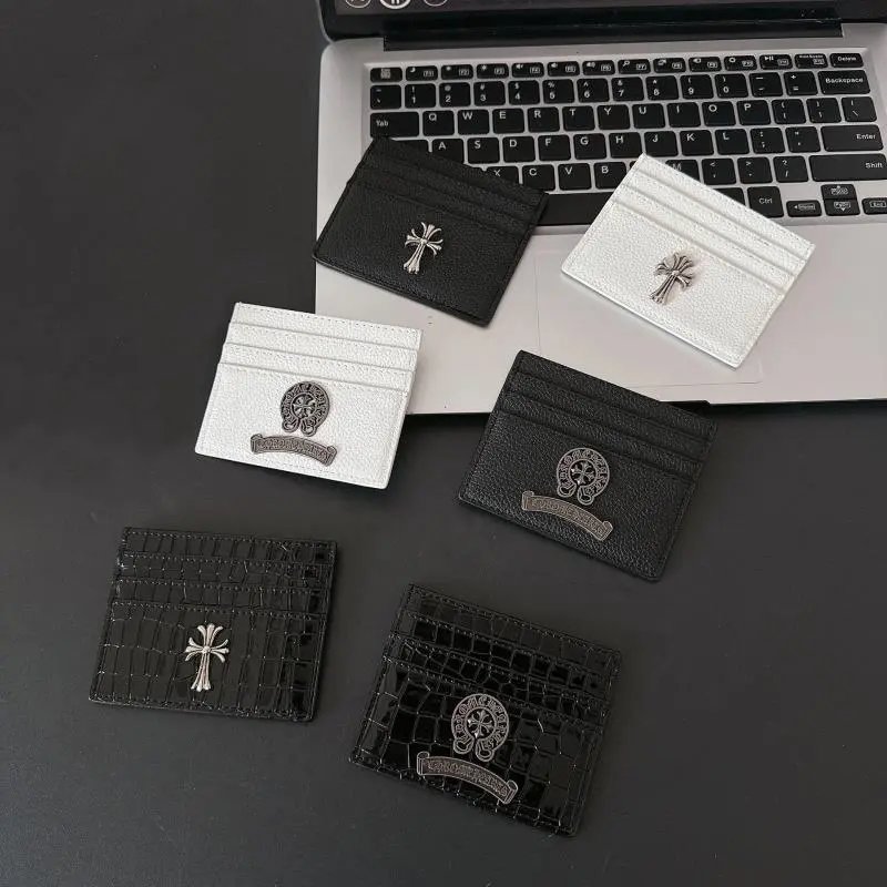 Chrome Hearts Black Crocodile Card Holder