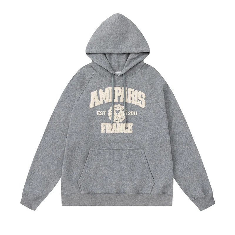 Ami Paris College Arch Hoodie Black - 8