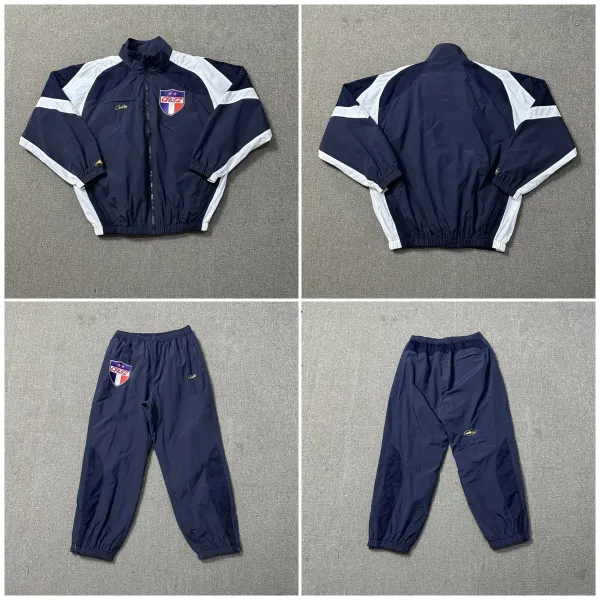 Cortez Tracksuit Navy Blue with White Stripes Tracksuit - 1