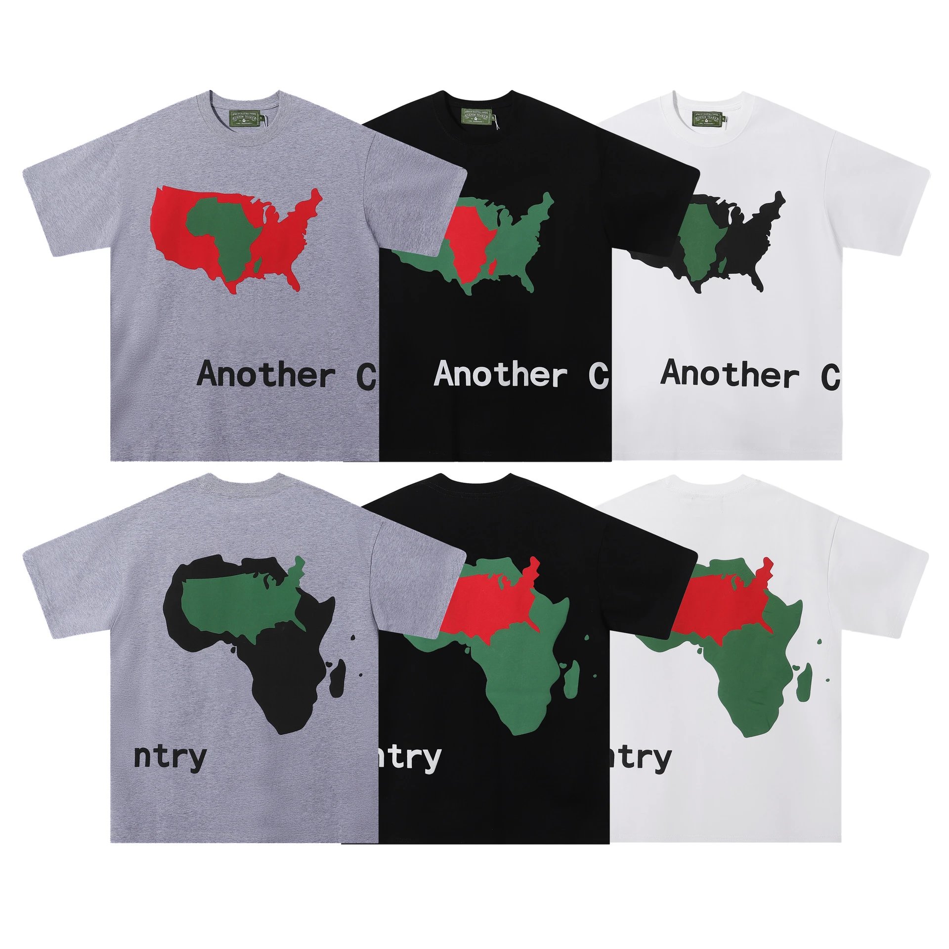 Another Country Graphic T-Shirt in Grey, Black, and White