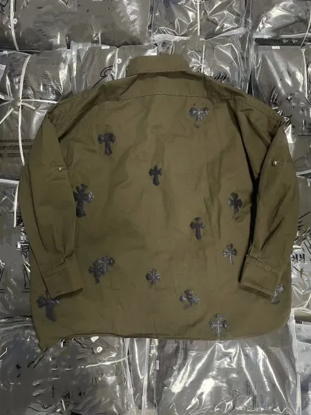 Chrome Hearts Cross-Embellished Oversized Shirt Army Green - 6