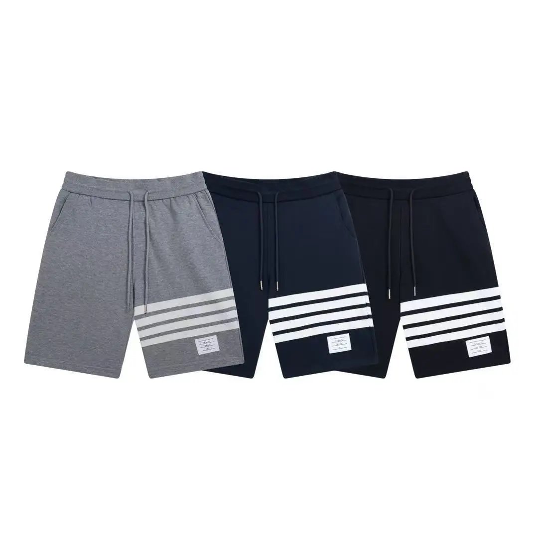 Thom Browne Grey/Black Drawstring Shorts