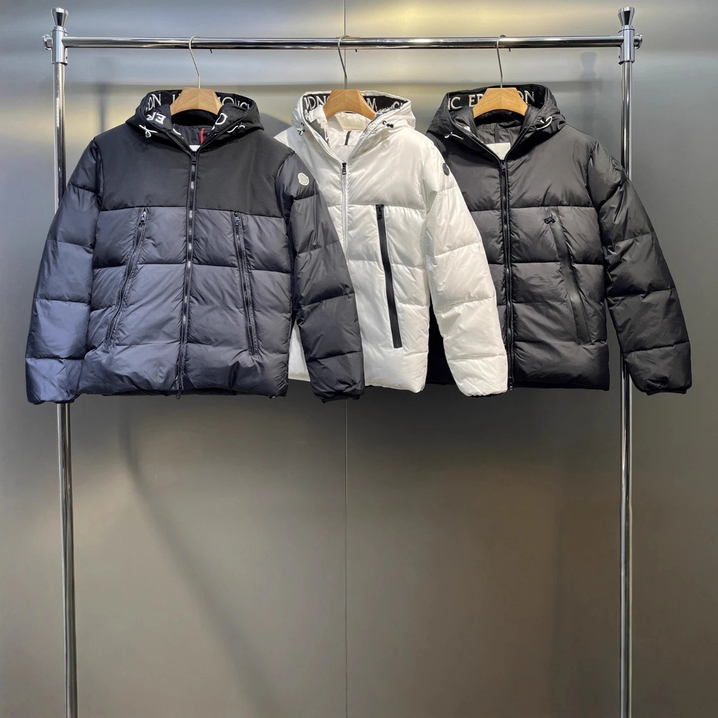 Moncler Black Hooded Puffer Jacket