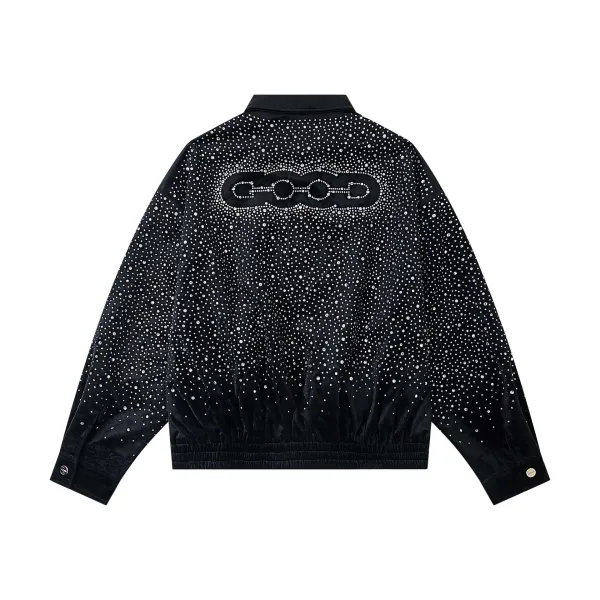 Gucci Horsebit Crystal-Embellished Velvet Jacket Black - 1