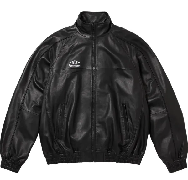 Supreme x Umbro Leather Track Jacket Black - 1