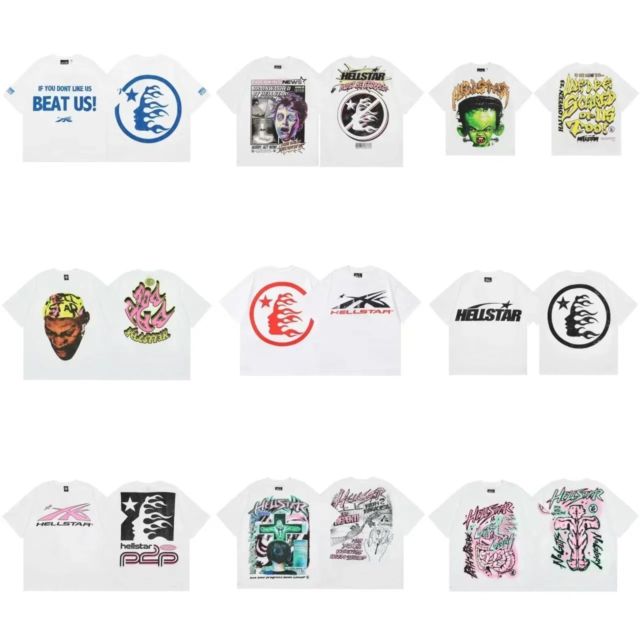 Hellstar White Graphic T-Shirt Collection
