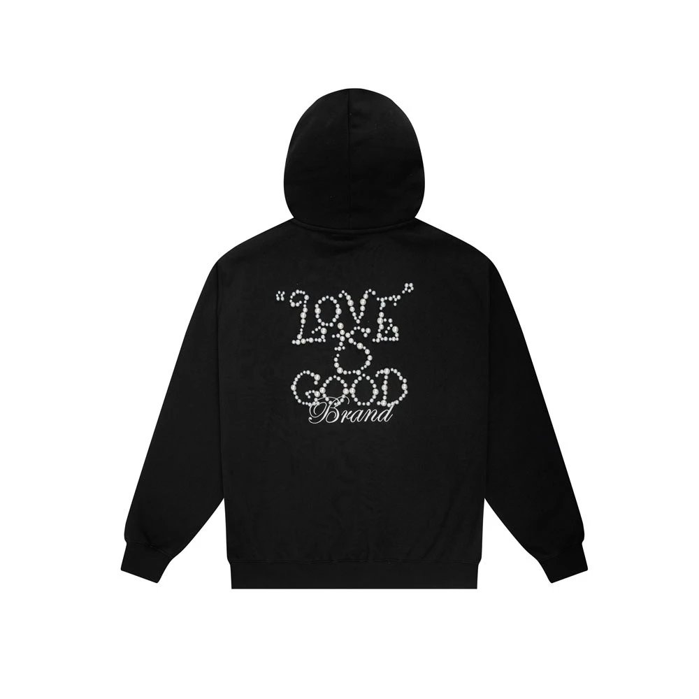LOVE IS GOOD Brand Hoodie Black - 11