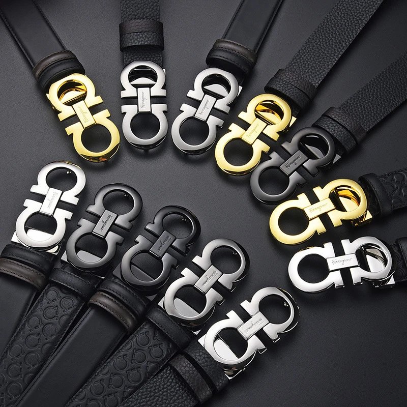 Salvatore Ferragamo Gancini Buckle Black Leather Belt - 3