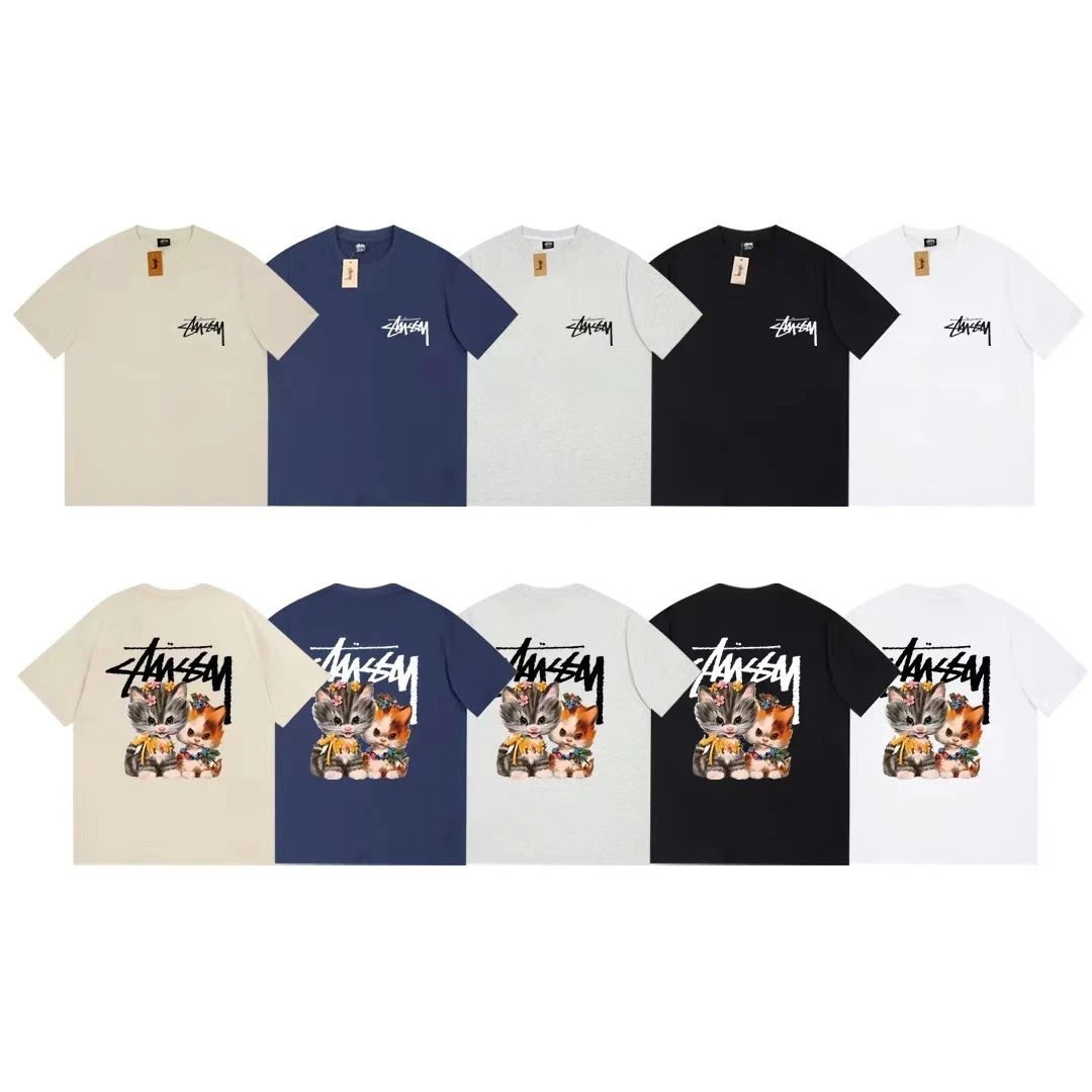 Stussy Cat Print T-Shirt in Various Colors