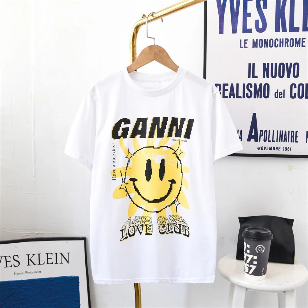 Ganni White Short Sleeve T-Shirt